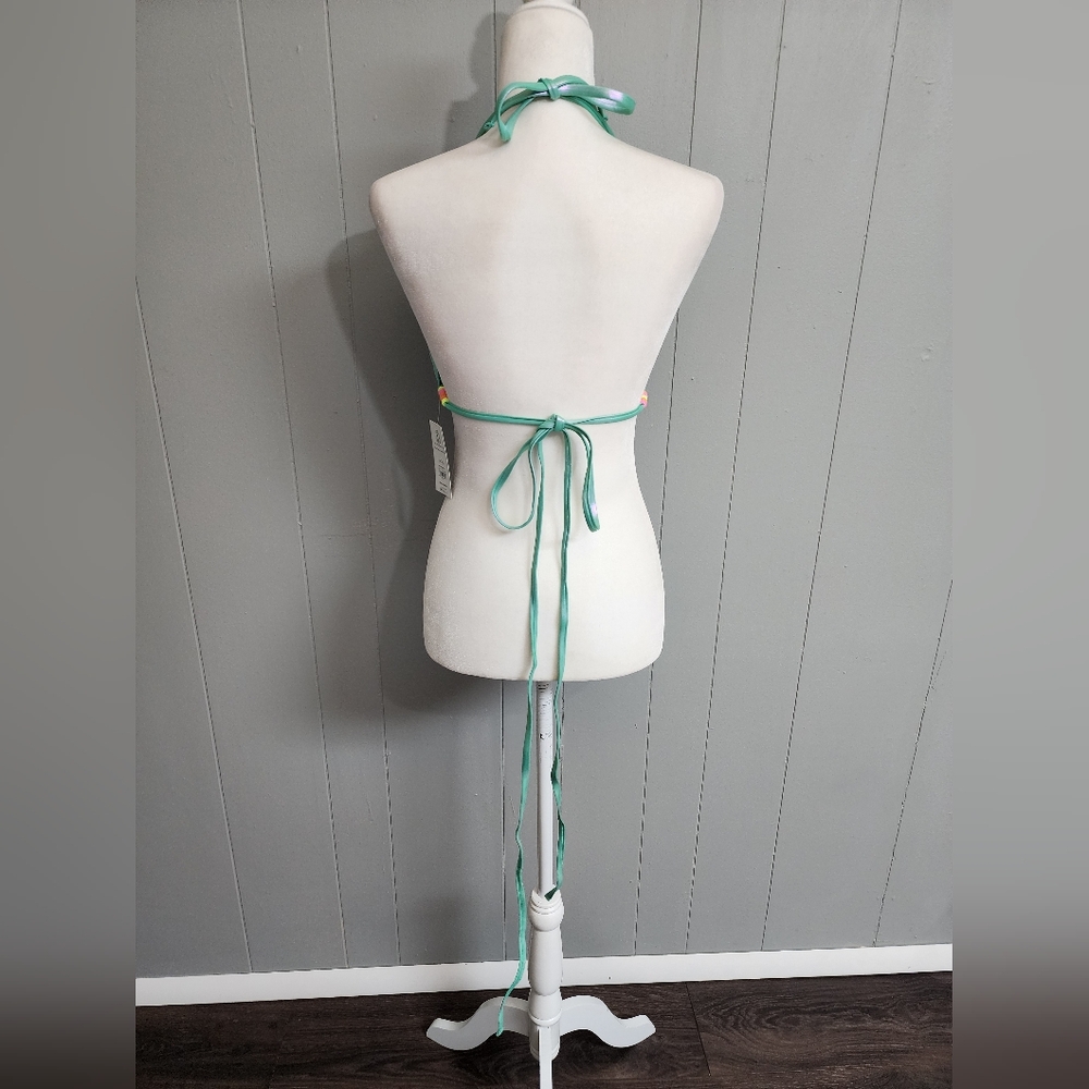 No Boundaries Green Glossy Bakini Top Size L - Picture 8 of 12